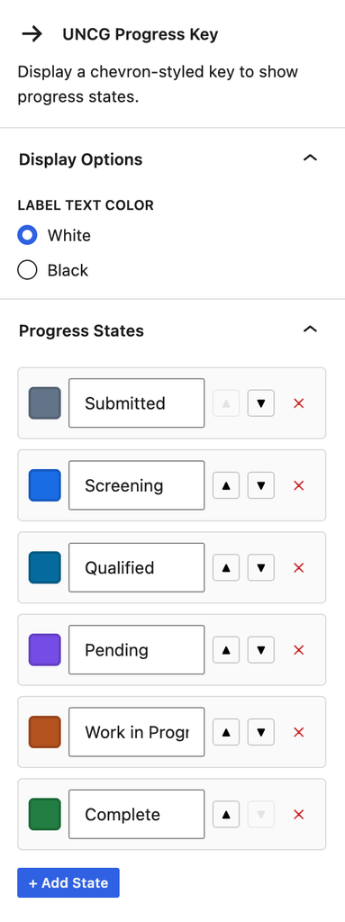 progress key block options